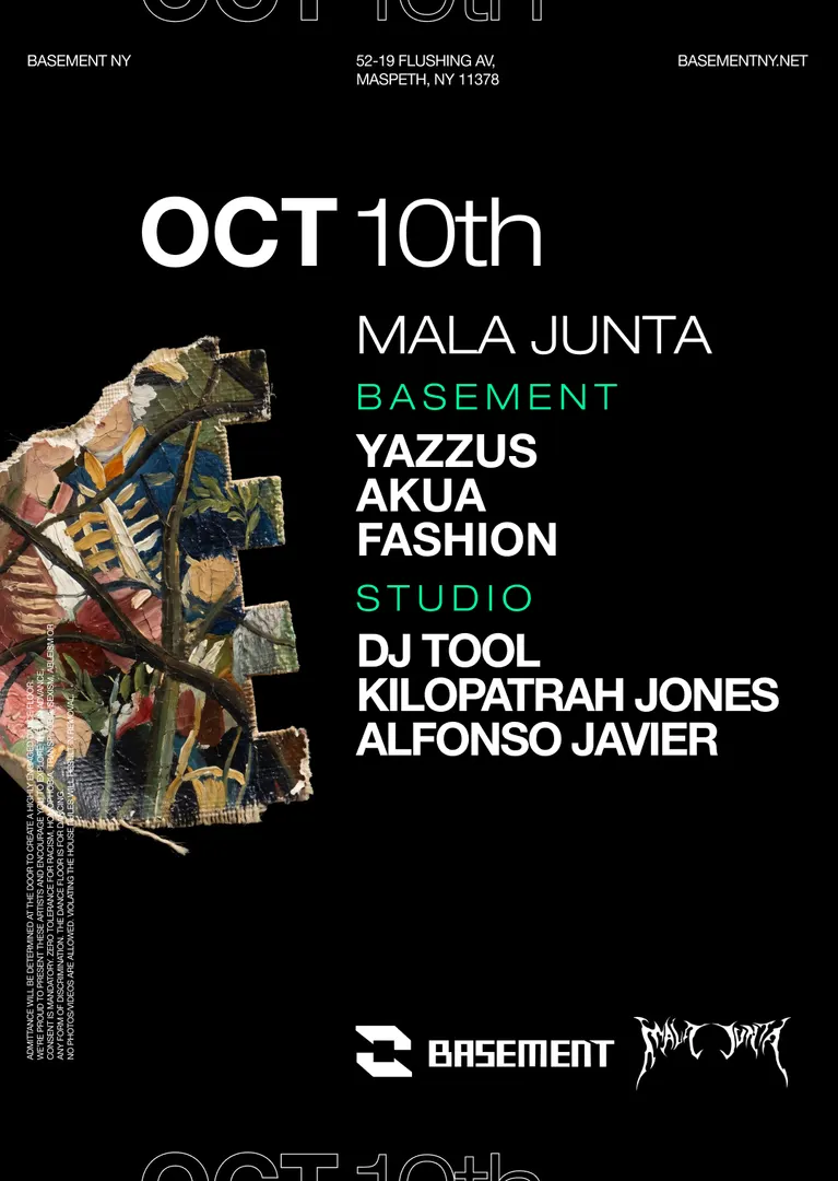 Mala Junta: Yazzus / Akua / FASHION / DJ TOOL / Kilopatrah Jones / Alfonso Javier